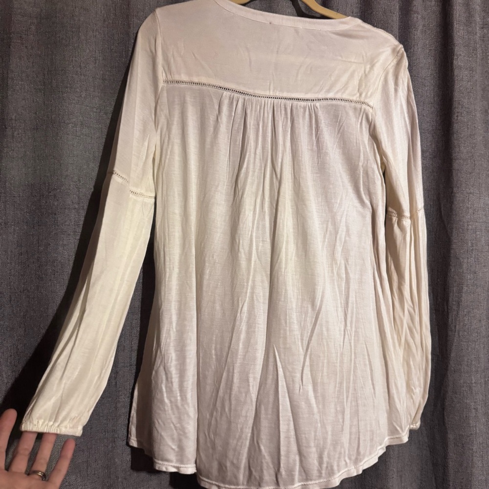Vintage American Women’s Long Sleeve Size Small Embroidery Floral Blouse - Picture 6 of 9